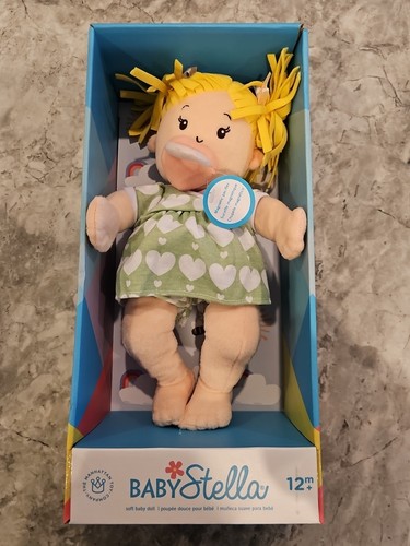 NWT Manhattan Toy Baby Stella Blonde Soft First Baby Doll Ages 1+ W Pacifier - Picture 1 of 4