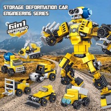 6-in-1 Robot Building Toys for Kids - Yellow 649 Pcs 