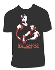 Battlestar Galactica Starbuck and Apollo Shadow Images T-Shirt NEW UNWORN