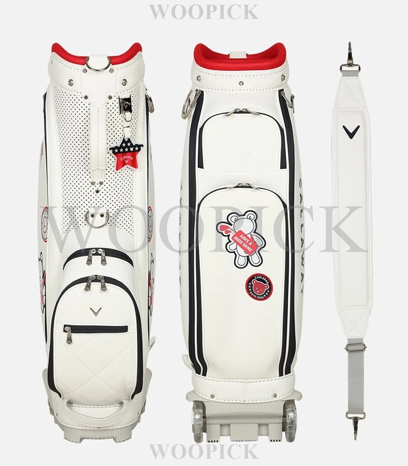 Bolso Caddie Callaway 2025 KALLY para Mujer con Ruedas 9" 5 Vías PU PE Nuevo -BLANCO Foto 4 de 4