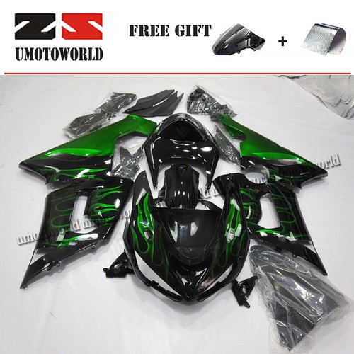 Green Flame Fairing Kit For Kawasaki Ninja ZX6R 2005 2006 ZX636C Bodywork +Bolts - Picture 14 of 16