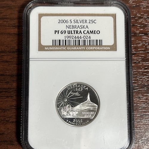 2006S SILVER Nebraska 25C NGC Certified PF69 ULTRA CAMEO SQ1083 - Picture 2 of 5