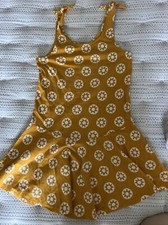 Tea Collection Girls Sand Dollar Mustard Yellow Dress Adjustable Straps 12 NEW