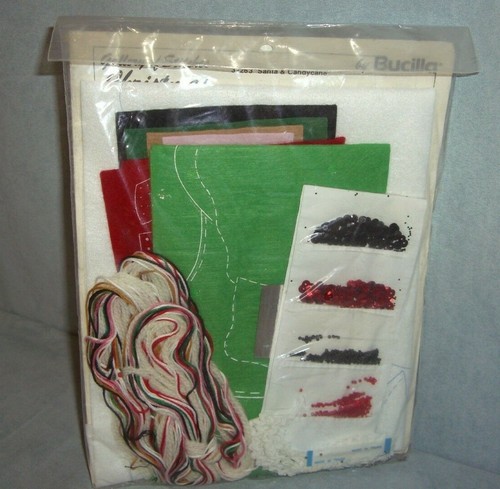 Bucilla 32263 Gallery of Stitches JEWELED STOCKING Santa Candy Cane 18” KIT NEW - Picture 6 of 7