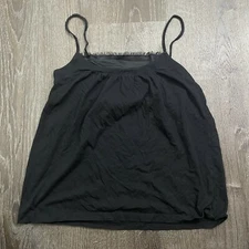 Ann Taylor Loft Womans Camisole Black Adjustable Strap Sleeveless Basic Size S