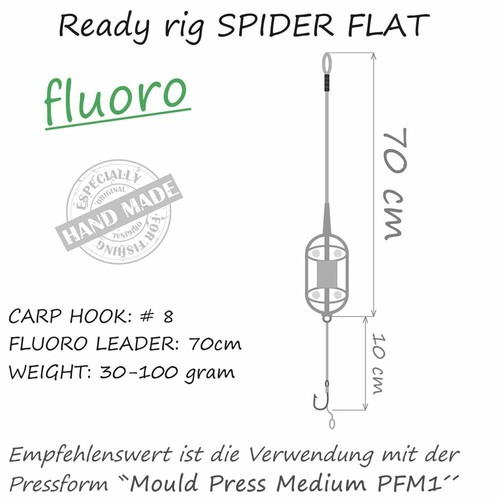 SPIDER FLAT Fluorocarbon Leader CARP Méthode de Montage Alimentateur Panier d'Alimentation MouldPress - Photo 2/17