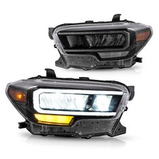 Pair Fit 2016-2023 Toyota Tacoma LED DRL Reflector Headlights VLAND Front Lamps