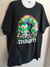 Camicia Gildan unisex L insegnante gufi fortunati irlandesi giorno di San Patrizio studenti verdi