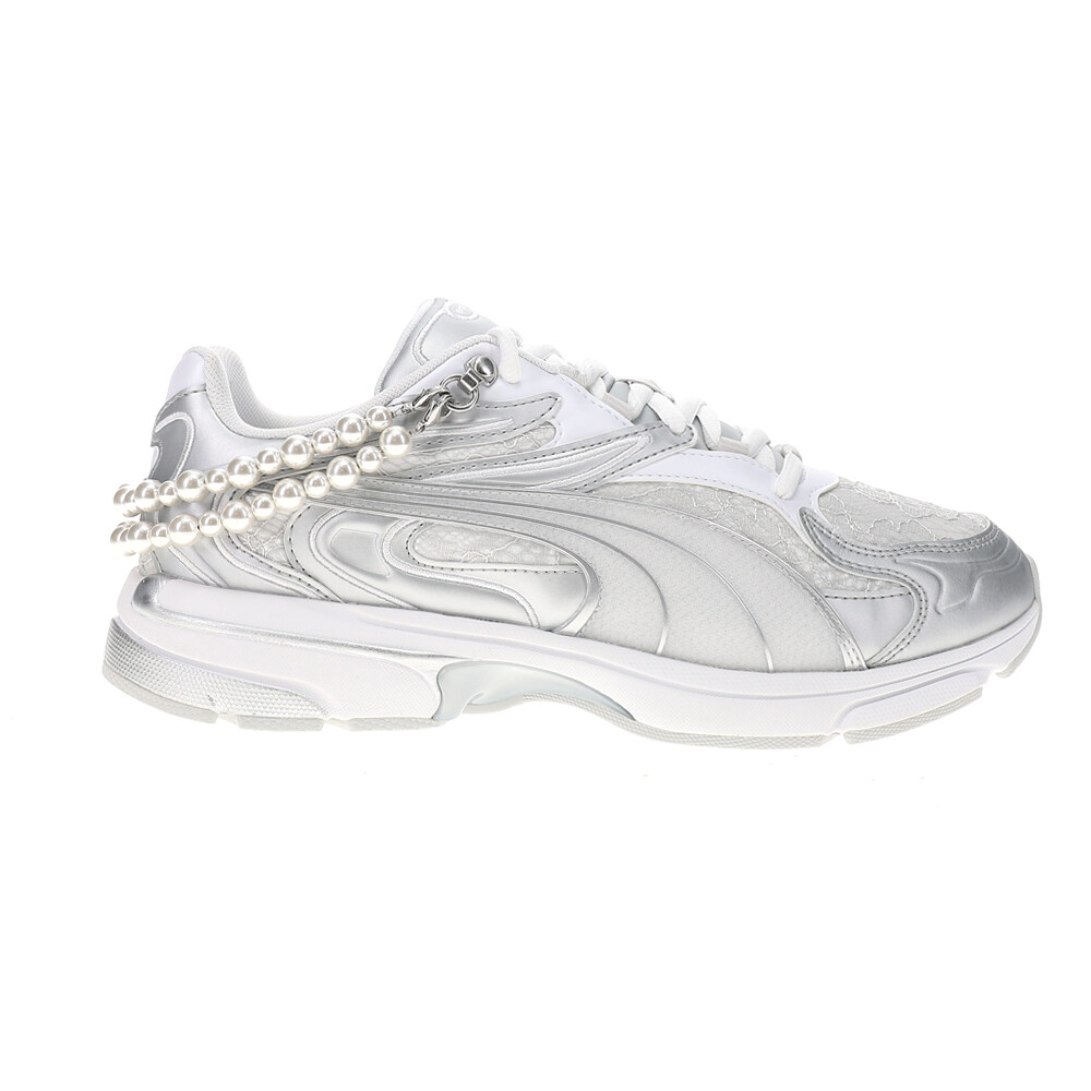 Женские серебристые кроссовки на шнуровке Puma Extos Feminine Pack Повседневная обувь 39996501