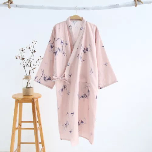 Pijama japonés Yukata kimono algodón bambú Khan albornoz al vapor ropa de dormir - Imagen 14 de 17