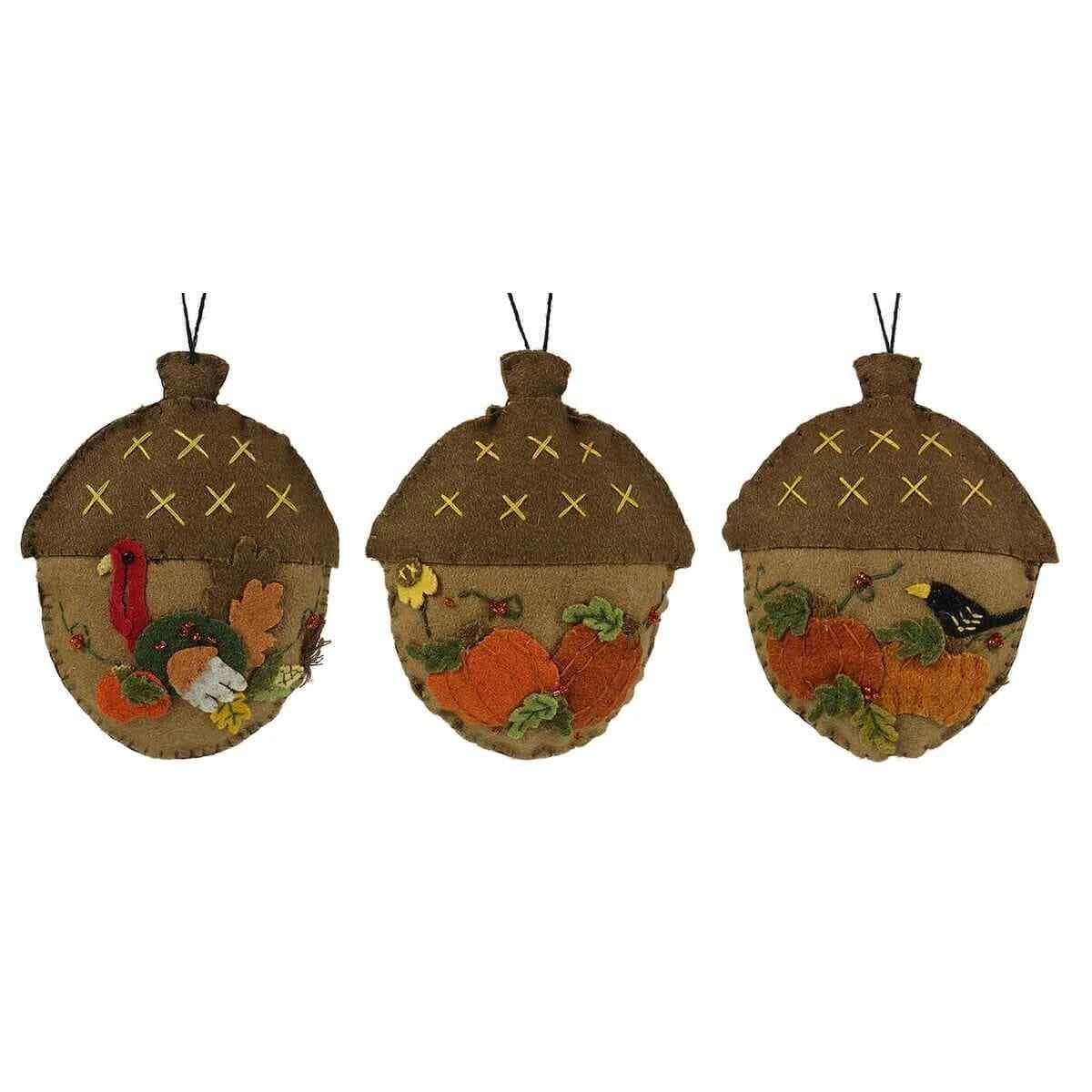 Bethany Lowe Fall Acorn Applique Ornament