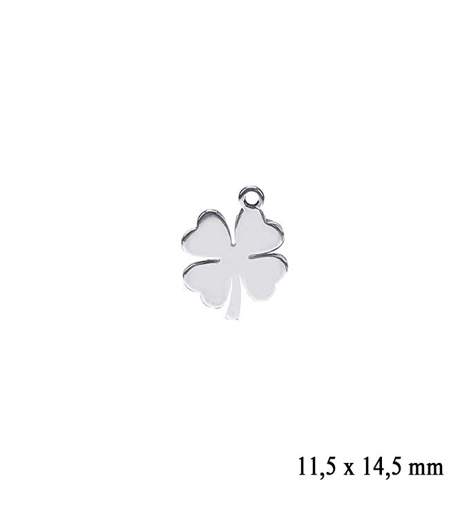 Bracciale Quadrifoglio Portafortuna Donna in Acciaio | Braccialetto Rigido con Ciondoli Pendenti Quadrifoglio con Strass Chiusura a Cuore | Gioielli da Donne e Ragazza | Simbolo Protezione e Fortuna