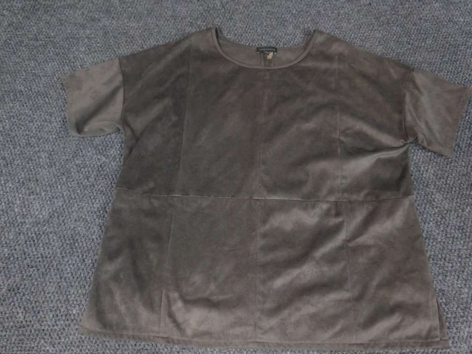 Vince Camuto Womens Blouse Small Gray pullover stretch - Imagem 2 de 4