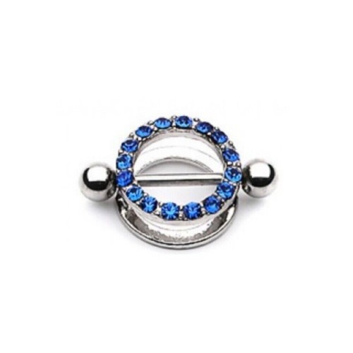 316L Surgical Steel Chest Piercing Gem Paved Round eBay