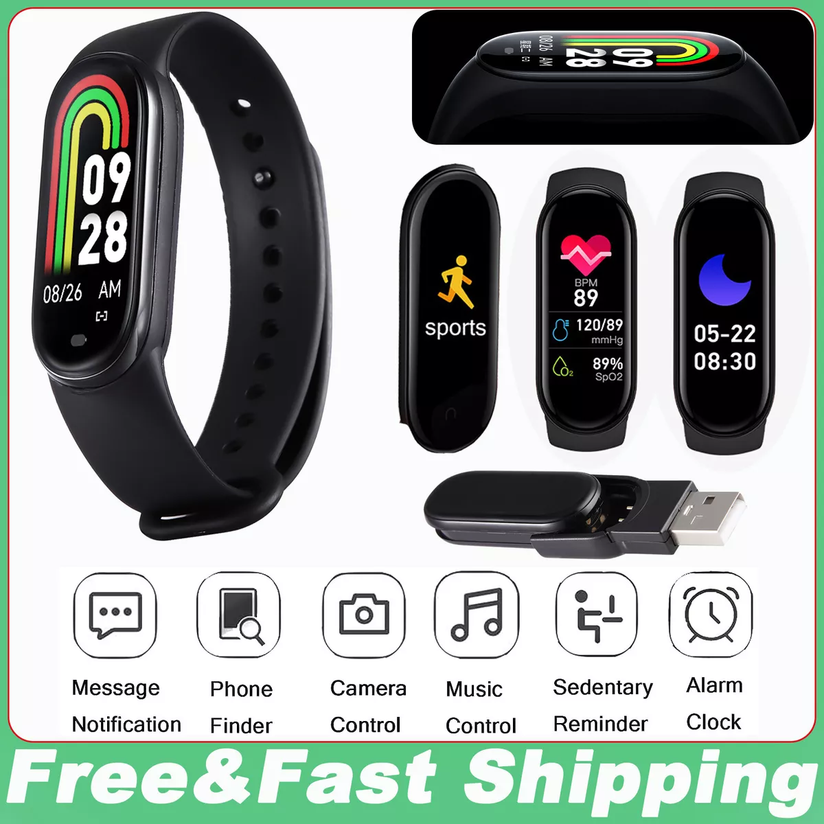 Blood Pressure Heart Rate Monitor D13 watch smart bracelet