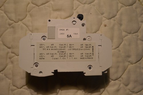 Merlin Gerin Circuit Breaker 60140 C 5A 2 POLE NEW FREE SHIPPING - Picture 4 of 5