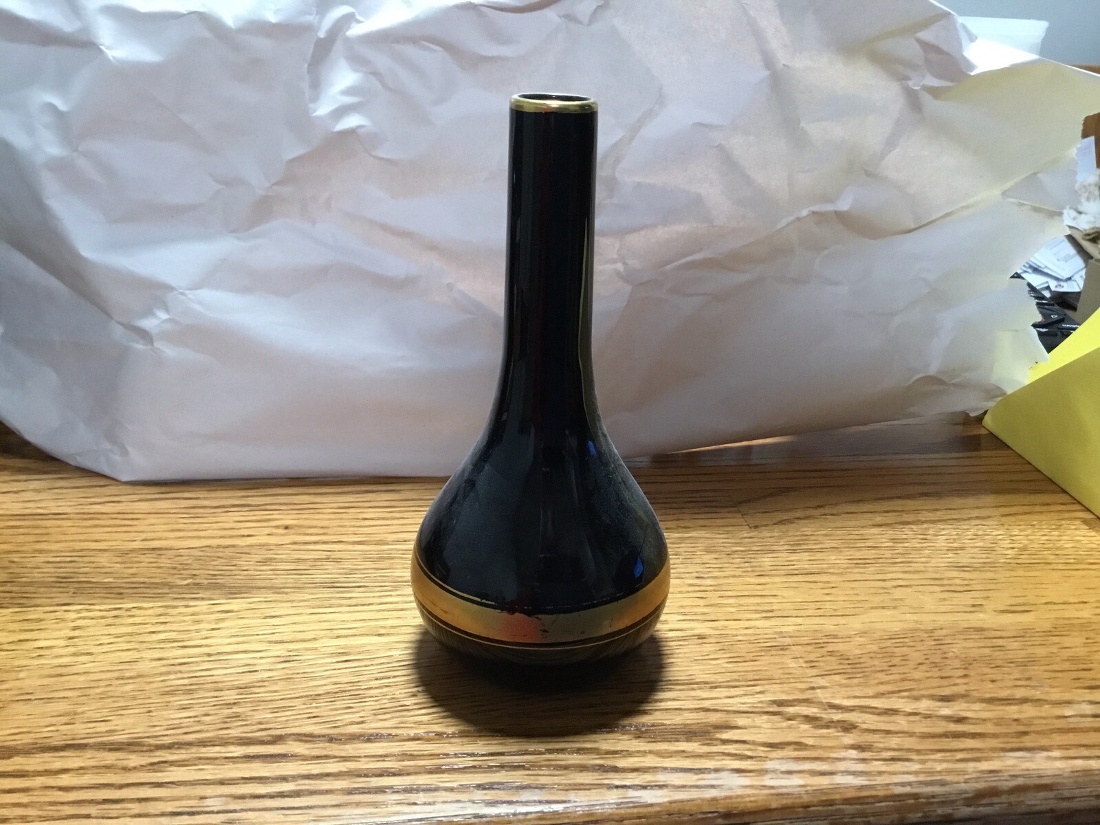 vintage black glass bud vase eBay
