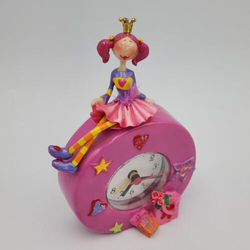 Little Princess 5.5 Inch Colorful Whimsical Battery Alarm Clock Tested Works - Picture 7 of 12