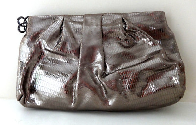 STELLA & DOT CLUTCH PURSE POCKETBOOK HAND BAG METALLIC GOLD TAUPE TONES TEXTURED