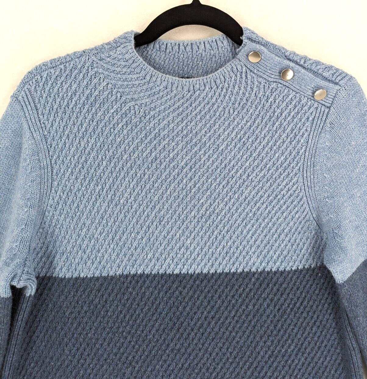 Talbots medium blue gradient button shoulder long… - image 4