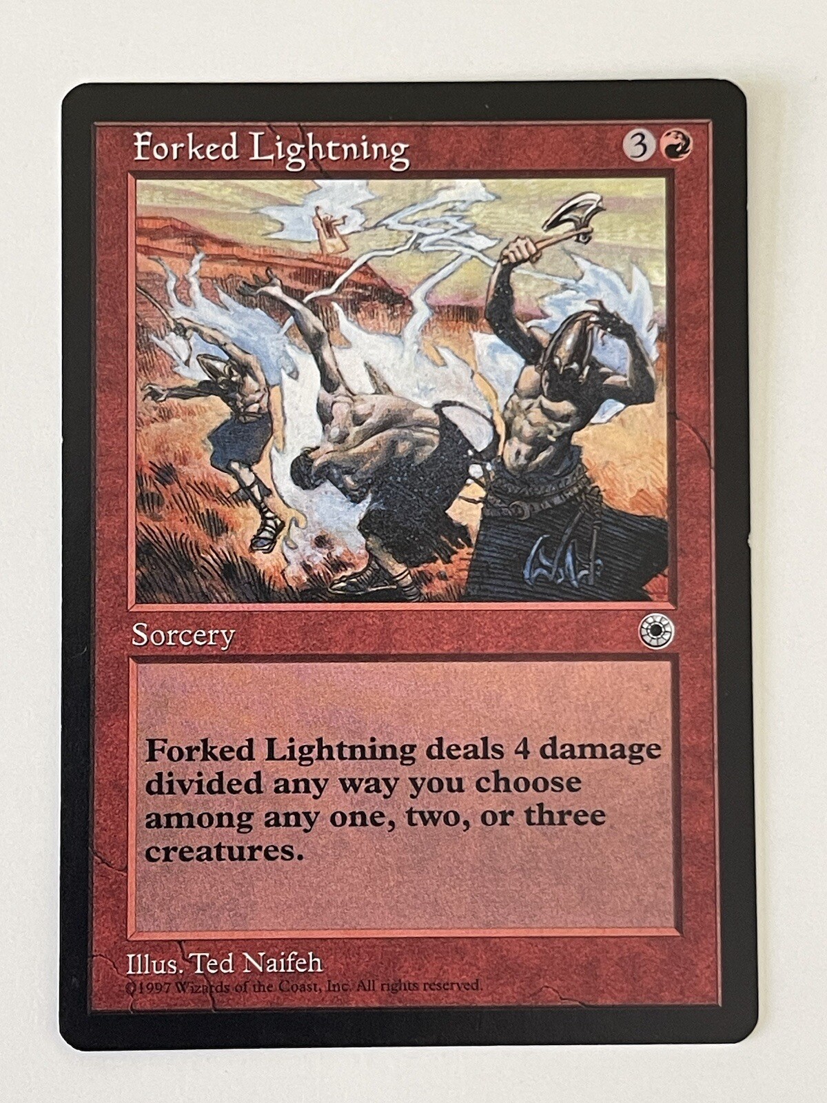 1997 Magic The Gathering MTG - Forked Lightning - NM - Portal