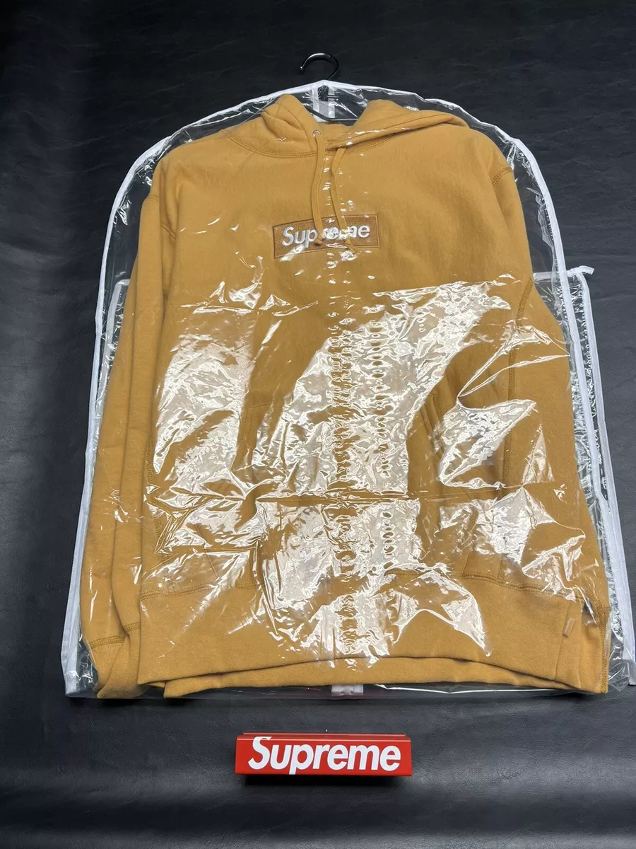 Supreme Box Logo Hooded Sweatshirt (FW21) Light Mustard - CROPZ