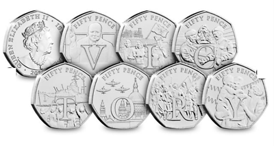 Isle of Man coin 50p pence 2020 UNC WWII Victory V I C T O R Y set