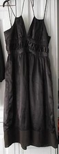 DRESS IT - BEAUTIFUL BROWN SATIN STYLE DRESS - SIZE 38" CHEST - BRAND NEW