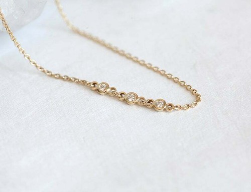 0.09ct Bezel Set Simulated Sapphire 14K Yellow Gold Women's Wedding Anklets - Picture 2 of 5