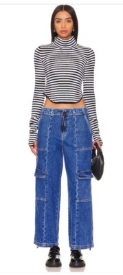 Hudson Jeans Drawstring Cargo Parachute Pant Jeans in Chill Size Medium NWT 