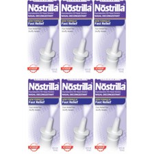 6 Pack Nostrilla Nasal Decongestant 12 Hour Fast Relief 15 ml for Stuffy Noses