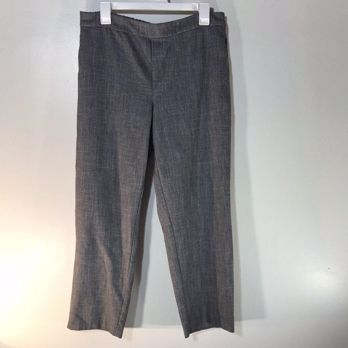 Old Navy Gray Pinstripe Elastic Waist Pull On Dress Pants