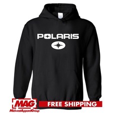 POLARIS BLACK HOODIE ATV Snowmobile Snow Off Road RZR Racing Sports Sweatshirt