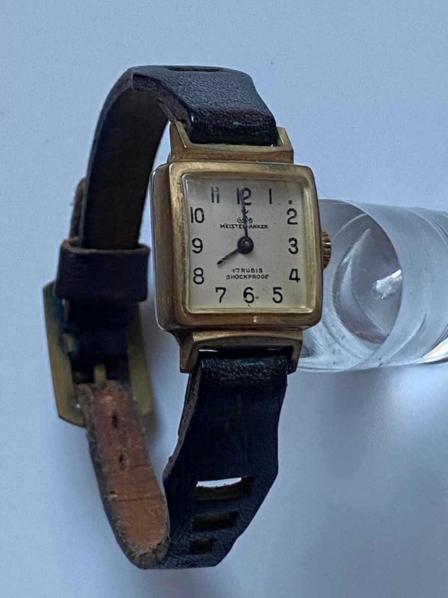 Meister Anker 17 Rubis elegante Damenuhr Handaufzug Werk läuft