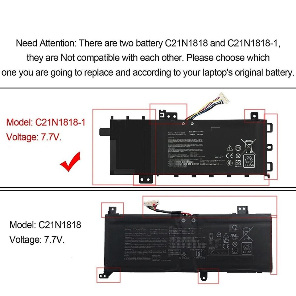 Asus VivoBook 15 X512DA original Batterie 37Wh