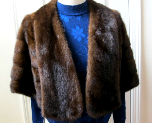 Vintage - the Metropolitane - Gnuine Brown Mink Fur Stole - Initials HP, Dayton