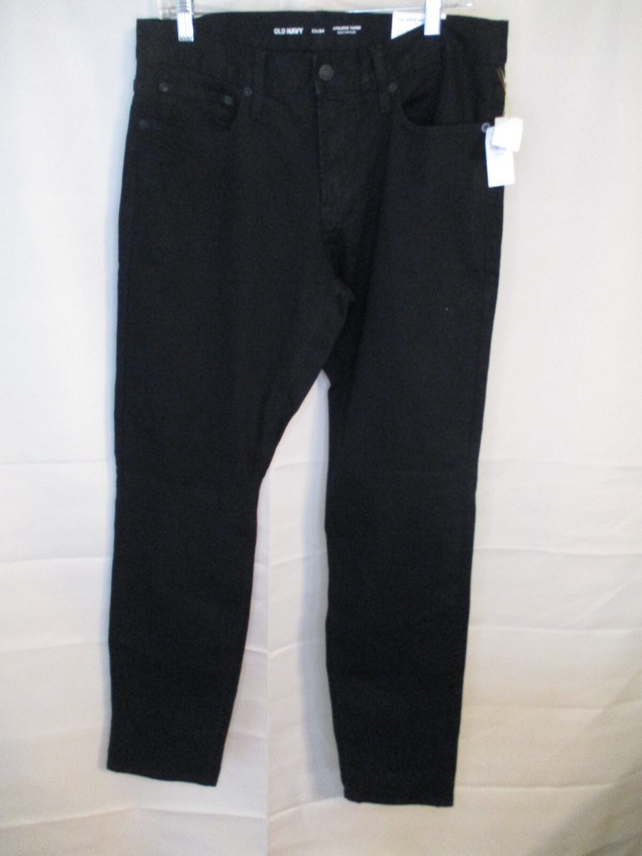OLD NAVY Cotton Blend 32 x 34 Athletic Taper BLACK Jeans NEW w