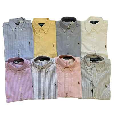 ralph lauren dress shirts ebay NWT Polo Ralph Lauren Mens Classic Fit Cotton Oxford Multicolor Pony Dress  Shirt