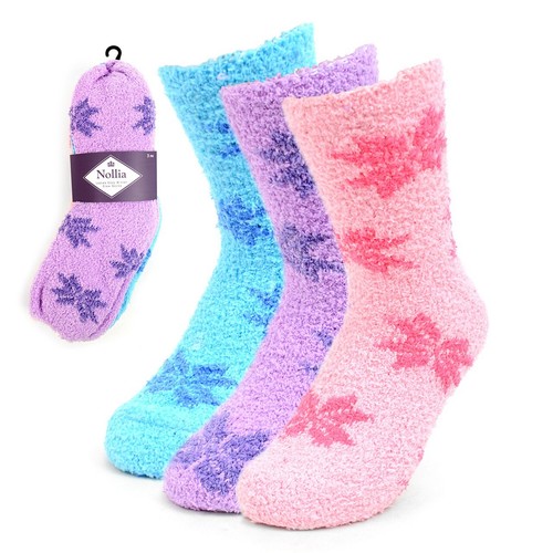 Assorted (3 Pairs) Women's Snowflakes Warm Fuzzy Socks - Picture 8 of 10