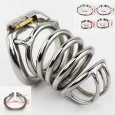 Stainless Steel Male Chastity Device 80mm Peni Cage Lock Ring Chastity Belt