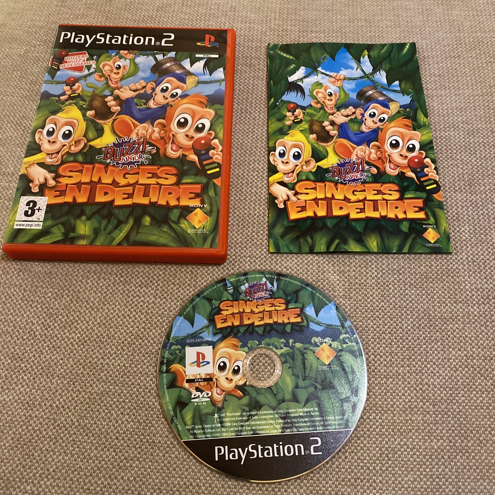 PlayStation 2 Jungle Party Buzz Junior Juego de Monos para Leer Ultra Raro PAL PS2