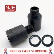 2 Pack 1/2x28 Male to 5/8x24 Female Steel Muzzle Thread Adapter Free washer