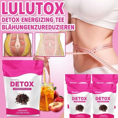 4x Lulutox Tee Gewichtsverlust,hilft Blähungen zureduzieren,Detox Energizing Tee