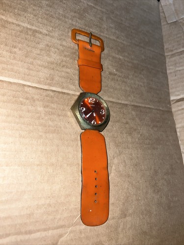 Gold Tone, Orange Dial, Orange Strap 40mm Men’s Mechanical Watch (For Parts) - Picture 4 of 19