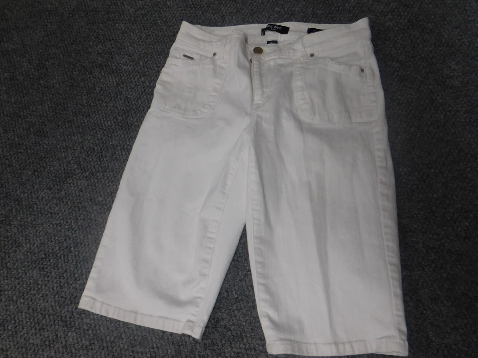 Pantalones cortos Nine West para mujer 6 bermudas blancas denim Foto 2 de 4