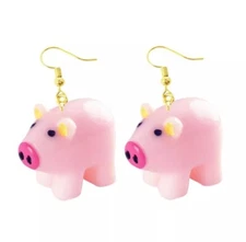 Women's Fashion Novelty Jewelry Custom Resin Earrings Pig 90