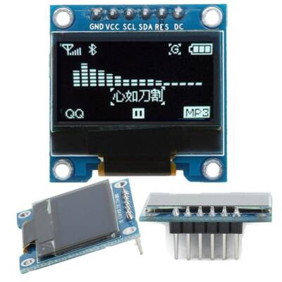 2.4cm 6Pin 12864 Spi&iic I2C White Display Module for Raspberry Pi-