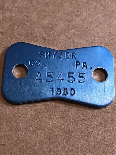 1980 Dog License Tag - Snyder County, Pennsylvania 