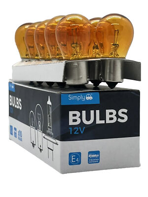 10 x 581 Bernstein Orange Blinker Auto Glühbirnen Off Set Pins PY21W - 12V 21W - E4