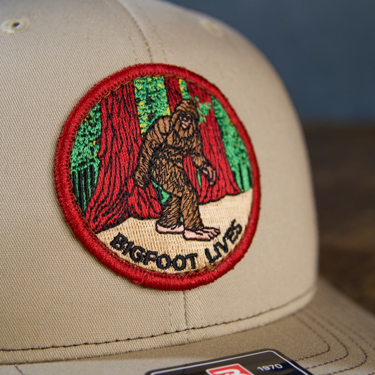 Bigfoot Lives Vintage Patch Hat - Richardson 112 Trucker Cap 